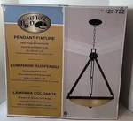 Hampton Bay Pendant Fixture Dark Ridge Bronze Finish Irised Scavo Glass Bowl New. Fixed Price $110.00.
