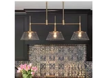 Lnc Quoridan 3-LIGHT Brass Large Linear Chandelier, Modern Kitchen Pendant. Fixed Price $291.50.