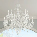 Crystorama 37" Wide Chrome 16-LIGHT Traditional Crystal Chandelier. Fixed Price $1798.00.