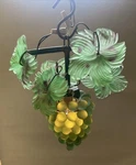 1930'S Pendant Lamp Czechoslovakian Glass Grapes With Leafs Wine Cellar Light. Fixed Price $465.00.