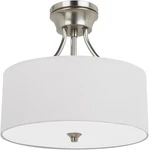 Sea Gull Stirling Light 14" Flush Mount Brushed Nickel White Linen, 77952-762. Fixed Price $74.99.