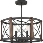 Quoizel BRO1720 Baron 6 Light 20"W Semi-flush Drum Ceiling Black. Fixed Price $478.39.