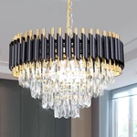 Modern Crystal Chandelier 20" Black Flush Mount Led Light For Home Decor. Fixed Price $271.99.