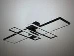 Oukaning 35.4 In. 1-LIGHT Black Modern Geometric Dimmable Led Semi-flush Mount. Fixed Price $49.45.