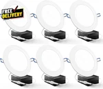 Sunco 6 Pack Recessed Lighting Inch Led Canless Ceiling Lights Slim With J..... Fixed Price $68.26.