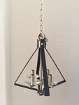 Framburg 4-LIGHT Polished Nickel/matte Ice Mini Chandelier 4924PN-MBLACK. Fixed Price $209.20.