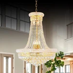 24" Empire Gold Crystal Chandelier Luxury Hanging Lamp Elegant Pendant Lighting. Fixed Price $302.59.