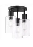 Read!! Hampton Bay Sutton Place 12 In. 3-LIGHT Matte Black Flush Mount Ceiling. Fixed Price $75.00.
