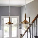 Lnc 12.2 In. 1-LIGHT Brass Led Pendant W/ Barn Clear Glass Shade. Fixed Price $54.95.