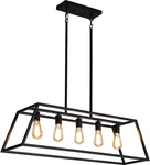 Black 5-LIGHT Farmhouse Chandelier Pendant For Kitchen Dining Room Bar Foyer. Fixed Price $133.99.
