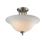 Z-lite Athena 3-LIGHT Brushed Nickel Matte Opal Glass Bowl Semi-flush Mount $147. Fixed Price $59.99.
