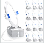 Ensenior Ultra-thin 6" Led Recessed Ceiling Lights 12-PACK 5000K 12W W/ Boxes. Fixed Price $79.00.