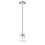 Craftmade Gwyneth 1-LIGHT Brushed Nickel Mini Pendant With Clear Glass. Fixed Price $24.99.