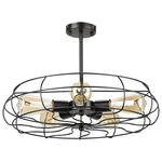 19 In. 5-LIGHT Black Modern Semi-flush Mount Ceiling W/cage Shade By Merra. Fixed Price $49.90.
