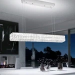 Idequy Modern Crystal Led Chandelier 40IN Dimmable Silver Dining Kitchen. Fixed Price $180.00.