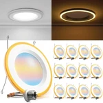 Sunco 12 Pack 6 Inch Led Recessed Lighting Retrofit With Night Light, 2700K/3.... Fixed Price $142.99.