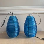Set Of 2 Lbl Lighting Vortex Blue Monopoint 1 Track Pendant - Satin Nickel. Fixed Price $139.81.