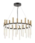 Fredrick Ramond FR30706 Echo 20 Light 26"W Led Ring Chandelier - Black. Fixed Price $2299.00.