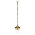Henn&hart 9.13" Brass/white Milk Metal/glass Pendant. Fixed Price $95.70.