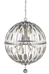 Z-lite Almet 6 -light Brushed Nickel Modern Contemporary Globe Pendant 430B24-BN. Fixed Price $109.99.