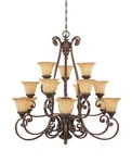 Designers Fountain Burnt Umber Vilnius 15+1-LIGHT Chandelier. Fixed Price $1199.99.