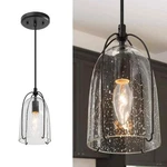 Uolfin A03821 Modern Black Kitchen Island Hanging 1-LIGHT Industrial Cage 2-PACK. Fixed Price $44.00.