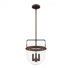 Hunter Karloff 3 -light Textured Rust Transitional Clear Glass Hanging Pendant. Fixed Price $144.46.