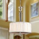 Gatsby 3-LIGHT Polished Chrome Clear Crystal Chandelier With Fabric Shade. Fixed Price $94.00.
