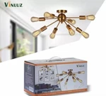 Vinluz 8 Light Sputnik Chandelier Brushed Brass Mid Century Modern Ceiling. Fixed Price $72.25.