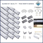 20 Count Aluminum Profile For Led Strip Lights With Extension Connectors. Fixed Price $76.44.