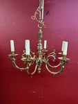 Virginia Metalcrafters /chapmans Williamsburg Style Cast Brass 6 Arm Chandelier. Fixed Price $595.00.