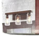 Lodge Collection Ozark Light Bronze Vanity Bar Walnut Glass E3. Fixed Price $46.36.