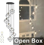 Vivihobb 7 Light, 118" Long Metal Caged Fixture, Black. Fixed Price $118.07.