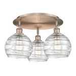 Innovations Lighting 516-3C-11-20 Athens Deco Swirl Flush Antique. Fixed Price $521.40.