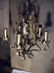 Ornate 5 Arm Crest Chandelier Leaves Flowers (l 67). Fixed Price $235.00.