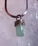 Natural Lite Green Tourmaline Crystal Pendant Necklace 925 Cap By Jkl 978. Fixed Price $39.99.