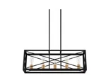 Harwood 60-WATT 5 Lt Matte Black And Old Satin Brass Pendant W/ Cage Shade. Fixed Price $176.00.