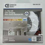 New Commercial Electricslim Baffle 6 In.rated Dimmable Led Recessed Light Kit. Fixed Price $25.00.