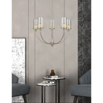 Cal Lighting Jervis Metal Chandelier W/glass Shades, Brushed Steel FX-3714-5. Fixed Price $593.00.