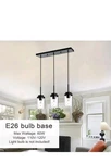 Melucee 3 Lights Linear Chandelier Black Finish Kitchen Pendant Lighting Over.... Fixed Price $40.00.