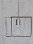 Pendant Light By Style Selections Arctura Brushed Nicke Mini Square B10094. Fixed Price $46.47.