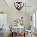 Farmhouse Rustic Chandelier 4 Light Ceiling Lamp Pendant Fixture Wood Texture. Fixed Price $86.20.