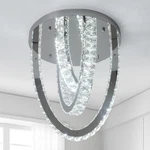 Elegant Crystal Flush Mount Chandelier For Living Room, Bedroom & Hallway. Fixed Price $164.99.
