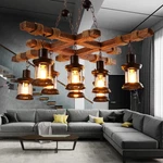 8-LIGHT Rustic Country Chandelier Wood Pendant Lamp Industrial Ceiling Fixture. Fixed Price $97.47.