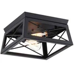 Dawn Matte Black Modern Farmhouse Caged 12 In. Ceiling Light Flush Mount. Fixed Price $18.66.