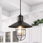 Lnc A01910 Black Pendant Metal Wire Cage Shade Barn Ceiling Chandelier. Fixed Price $39.95.