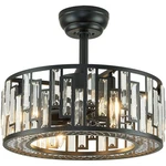 Crystal Caged Ceiling Light Modern Black Fandelier With Remote Control Bl.... Fixed Price $220.82.