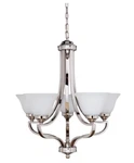 Craftmade Portia 5 Light Polished Nickel Chandelier With White Frosted Glass. Fixed Price $119.99.