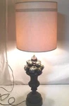 Original Antique Chapman Mfg Co 1963 Fruit Plaster Topiary Lamp W/ Shade Tested. Fixed Price $190.41.