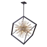Artcraft Sunburst 8 Light 31" Chandelier, Matte Black/satin Brass - AC11440. Fixed Price $1982.00.